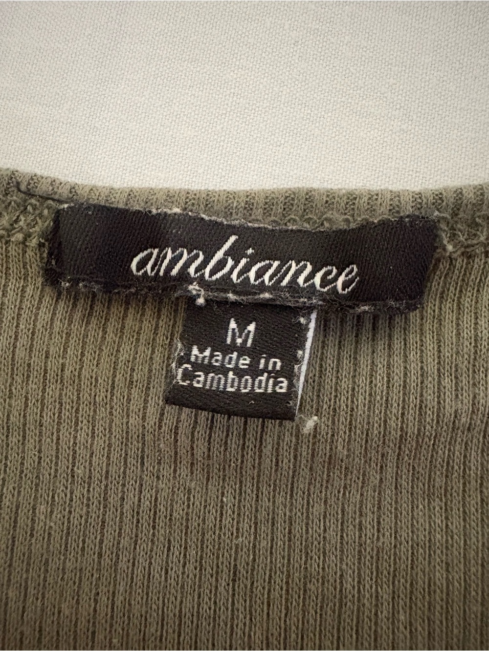 Ambiance Olive Ribbed Racerback Tank Top - Picture 3 of 4